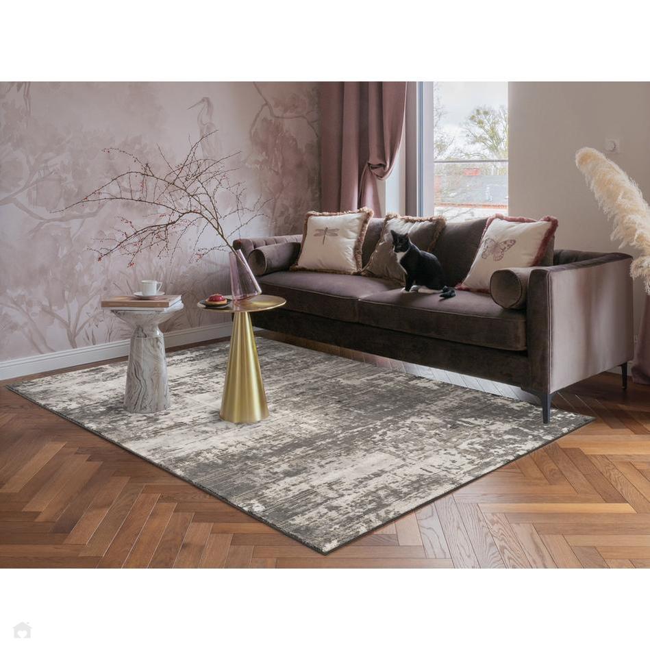Visualabyss Rugs Mayfair Abyss MAY01 Modern Abstract Distressed Metallic Shimmer Soft V