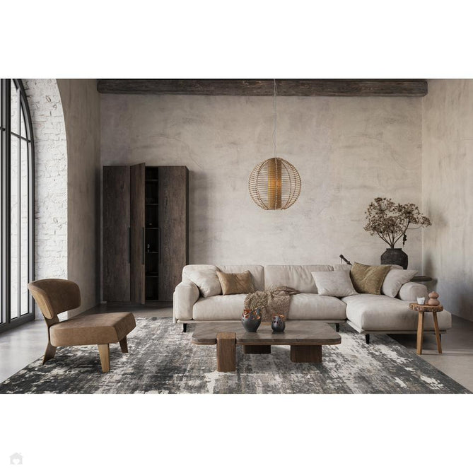 Mayfair Abyss MAY01 Modern Abstract Distressed Metallic Shimmer Soft Velvety Touch Textured Polyester Low Profile Short Pile Charcoal Grey/Ash Grey/Ivory/Pewter Grey/Taupe Beige Rug-Desire Rugs-Rug Love - The Most Loved Rug Store
