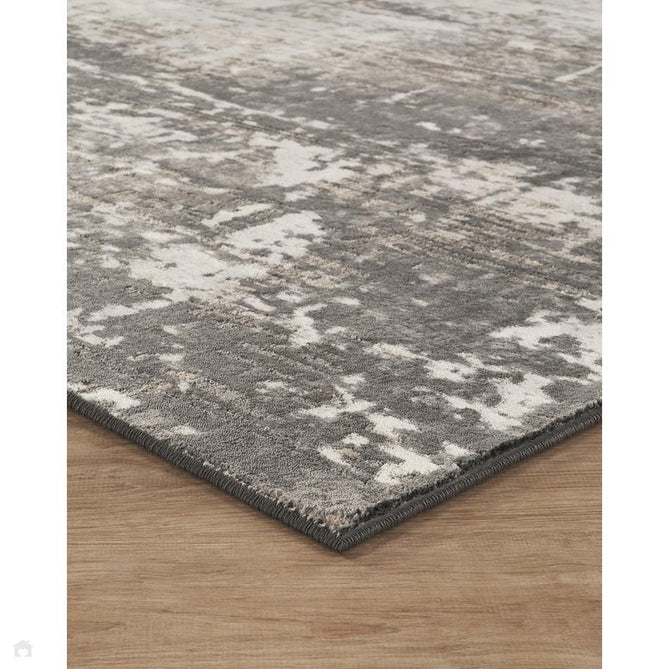 Mayfair Abyss MAY01 Modern Abstract Distressed Metallic Shimmer Soft Velvety Touch Textured Polyester Low Profile Short Pile Charcoal Grey/Ash Grey/Ivory/Pewter Grey/Taupe Beige Rug-Desire Rugs-Rug Love - The Most Loved Rug Store