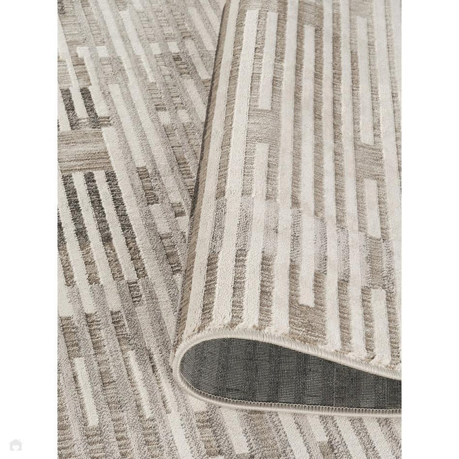 Mayfair Matrix MAY06 Modern Abstract Distressed Metallic Shimmer Soft Velvety Touch Textured Polyester Low Profile Short Pile Stone Beige/Ivory/Ash Grey/Taupe Brown/Charcoal Grey Rug-Desire Rugs-Rug Love - The Most Loved Rug Store