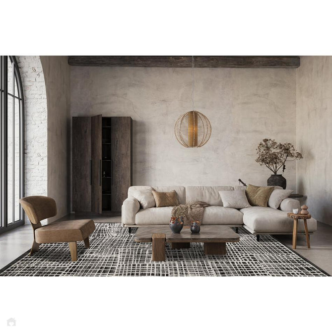 Mayfair Mesh MAY07 Modern Abstract Distressed Metallic Shimmer Soft Velvety Touch Textured Polyester Low Profile Short Pile Ivory/Stone Grey/Charcoal Grey/Jet Black/Ash Taupe Rug-Desire Rugs-Rug Love - The Most Loved Rug Store