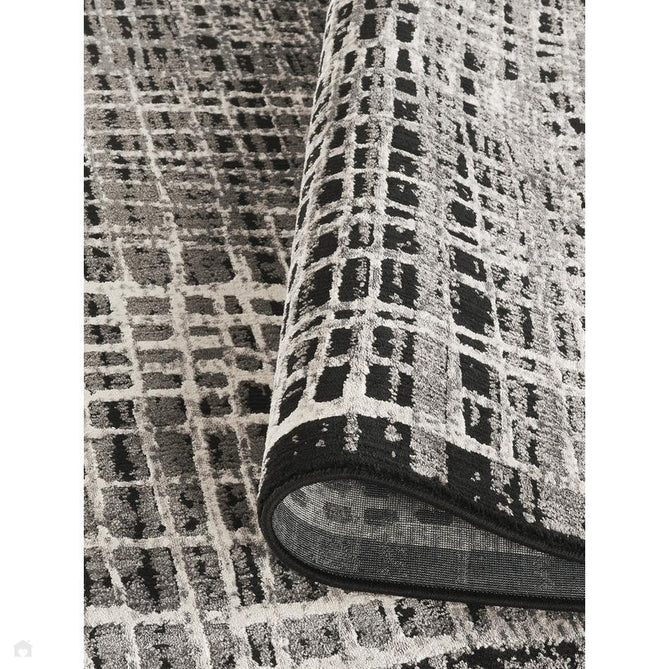 Mayfair Mesh MAY07 Modern Abstract Distressed Metallic Shimmer Soft Velvety Touch Textured Polyester Low Profile Short Pile Ivory/Stone Grey/Charcoal Grey/Jet Black/Ash Taupe Rug-Desire Rugs-Rug Love - The Most Loved Rug Store
