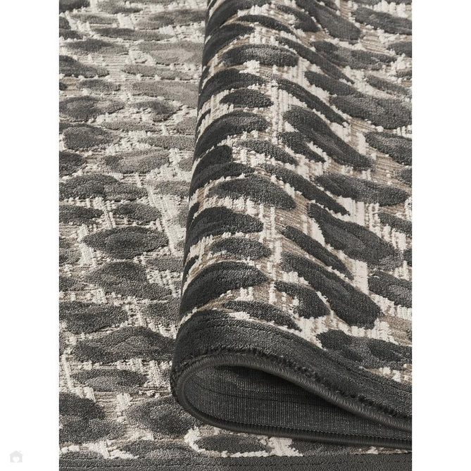 Mayfair Savanna MAY08 Modern Leopard Print Metallic Shimmer Soft Velvety Touch Textured Polyester Low Profile Short Pile Ivory/Taupe/Charcoal/Black Rug-Desire Rugs-Rug Love - The Most Loved Rug Store