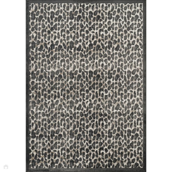 Mayfair Savanna MAY08 Modern Leopard Print Metallic Shimmer Soft Velvety Touch Textured Polyester Low Profile Short Pile Ivory/Taupe/Charcoal/Black Rug-Desire Rugs-Rug Love - The Most Loved Rug Store