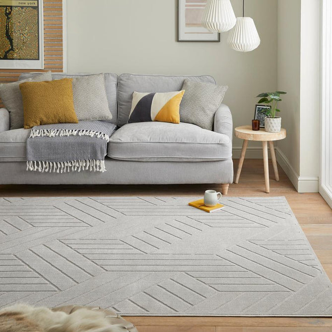 Maze MAZ102 Modern Geometric Metallic Shimmer Carved Hi-Lo Soft-Touch Polyester Low Profile Short Pile Grey Rug-Concept Looms-Rug Love - The Most Loved Rug Store