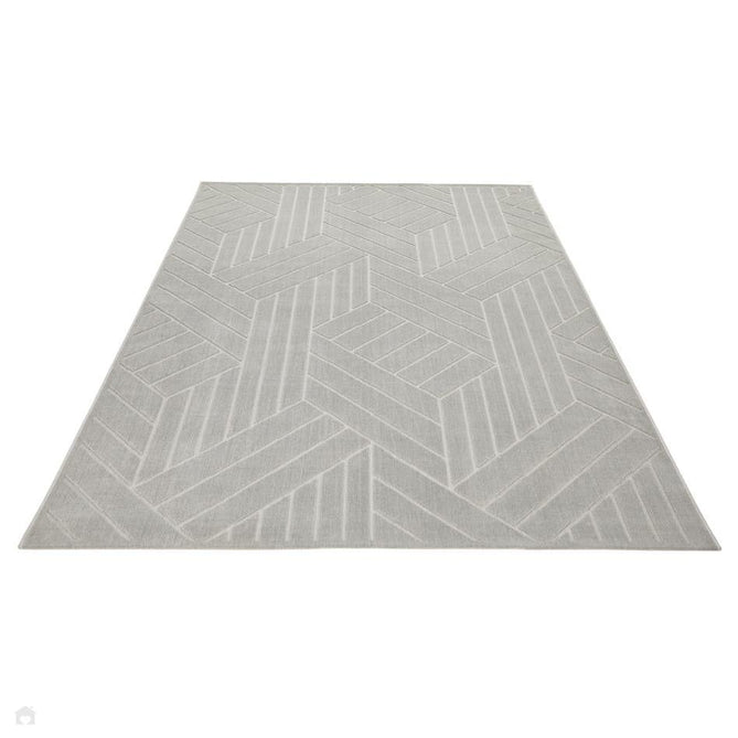 Maze MAZ102 Modern Geometric Metallic Shimmer Carved Hi-Lo Soft-Touch Polyester Low Profile Short Pile Grey Rug-Concept Looms-Rug Love - The Most Loved Rug Store