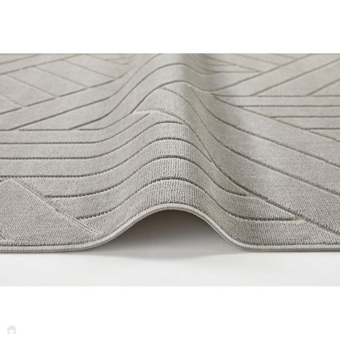 Maze MAZ102 Modern Geometric Metallic Shimmer Carved Hi-Lo Soft-Touch Polyester Low Profile Short Pile Grey Rug-Concept Looms-Rug Love - The Most Loved Rug Store