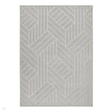 Maze MAZ102 Modern Geometric Metallic Shimmer Carved Hi-Lo Soft-Touch Polyester Low Profile Short Pile Grey Rug