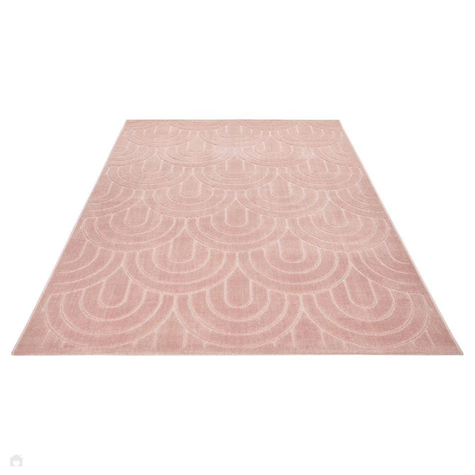Maze MAZ103 Modern Geometric Metallic Shimmer Carved Hi-Lo Soft-Touch Polyester Low Profile Short Pile Dusty Pink Rug-Concept Looms-Rug Love - The Most Loved Rug Store