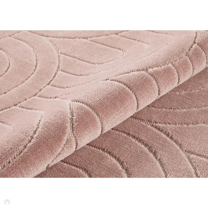 Maze MAZ103 Modern Geometric Metallic Shimmer Carved Hi-Lo Soft-Touch Polyester Low Profile Short Pile Dusty Pink Rug-Concept Looms-Rug Love - The Most Loved Rug Store