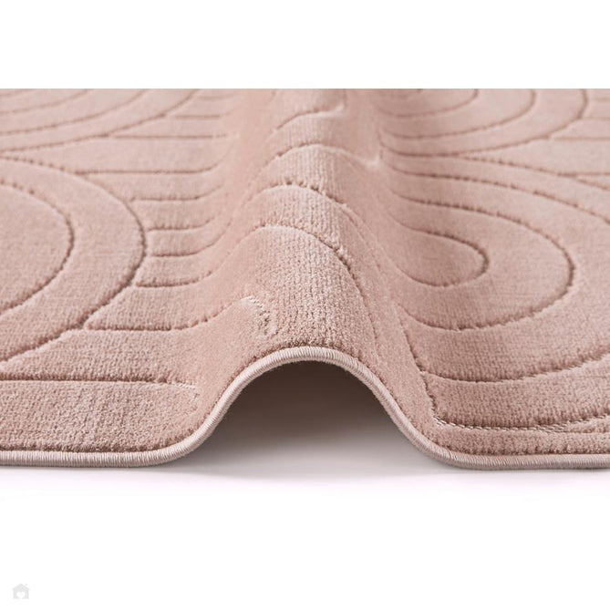 Maze MAZ103 Modern Geometric Metallic Shimmer Carved Hi-Lo Soft-Touch Polyester Low Profile Short Pile Dusty Pink Rug-Concept Looms-Rug Love - The Most Loved Rug Store