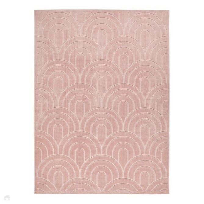 Maze MAZ103 Modern Geometric Metallic Shimmer Carved Hi-Lo Soft-Touch Polyester Low Profile Short Pile Dusty Pink Rug-Concept Looms-Rug Love - The Most Loved Rug Store
