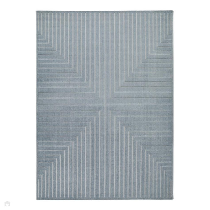 Maze MAZ104 Modern Geometric Metallic Shimmer Carved Hi-Lo Soft-Touch Polyester Low Profile Short Pile Misty Steel Blue Rug-Concept Looms-Rug Love - The Most Loved Rug Store