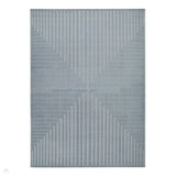 Maze MAZ104 Modern Geometric Metallic Shimmer Carved Hi-Lo Soft-Touch Polyester Low Profile Short Pile Misty Steel Blue Rug