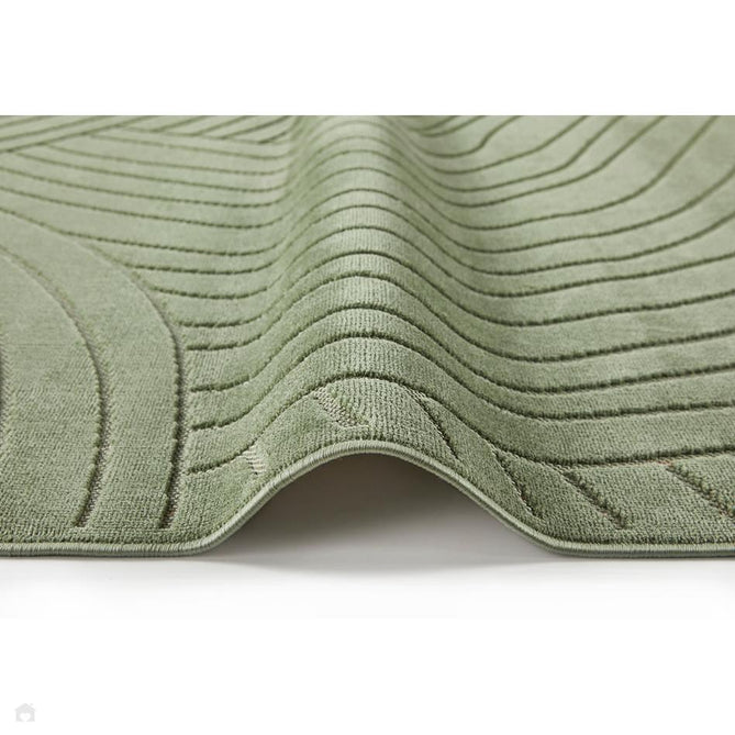 Maze MAZ105 Modern Geometric Metallic Shimmer Carved Hi-Lo Soft-Touch Polyester Low Profile Short Pile Moss Green Rug-Concept Looms-Rug Love - The Most Loved Rug Store