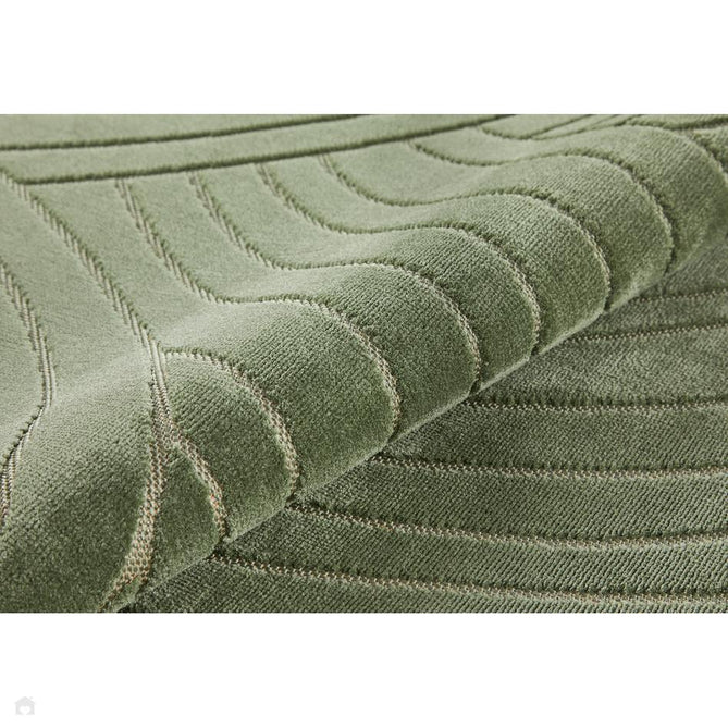 Maze MAZ105 Modern Geometric Metallic Shimmer Carved Hi-Lo Soft-Touch Polyester Low Profile Short Pile Moss Green Rug-Concept Looms-Rug Love - The Most Loved Rug Store