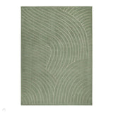 Maze MAZ105 Modern Geometric Metallic Shimmer Carved Hi-Lo Soft-Touch Polyester Low Profile Short Pile Moss Green Rug