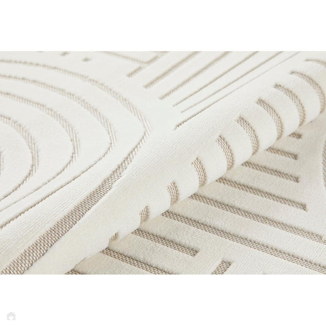Maze MAZ106 Modern Geometric Metallic Shimmer Carved Hi-Lo Soft-Touch Polyester Low Profile Short Pile Warm Ivory Rug-Concept Looms-Rug Love - The Most Loved Rug Store