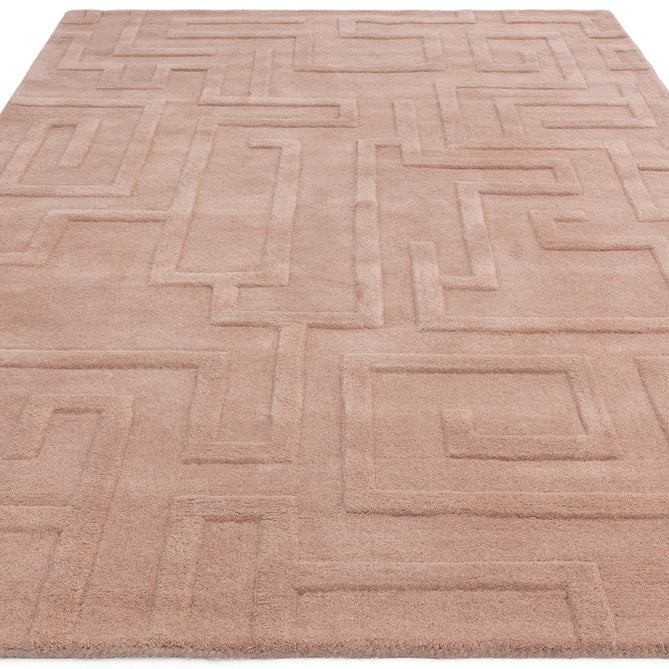Maze Modern Geometric Hand-Carved Hi-Low Textured Wool Blush Rug-Asiatic Carpets-Rug Love - The Most Loved Rug Store