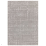 Maze Modern Geometric Hand-Carved Hi-Low Textured Wool Silver Rug