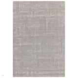 Maze Modern Geometric Hand-Carved Hi-Low Textured Wool Silver Rug