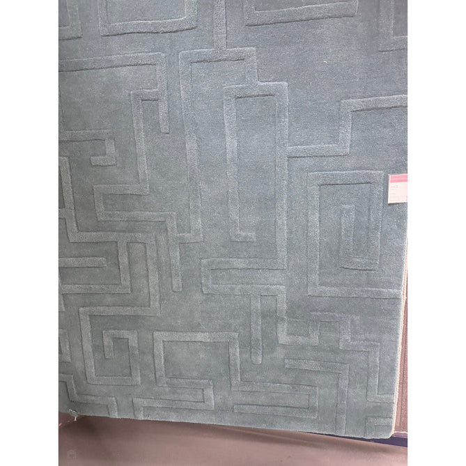 Maze Modern Geometric Hand-Carved Hi-Low Textured Wool Teal Blue Rug-Asiatic Carpets-Rug Love - The Most Loved Rug Store