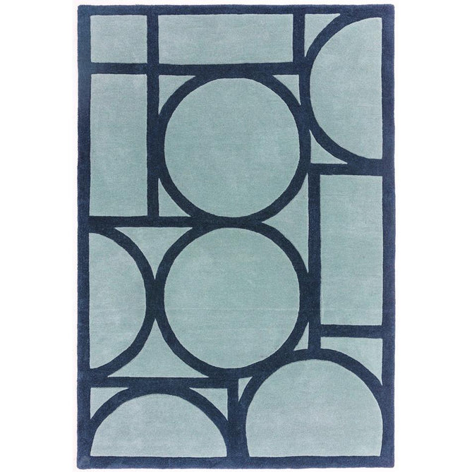 Metro Modern Geometric Hand-Carved Hi-Low Wool Powder Blue/Navy Rug-Asiatic Carpets-Rug Love - The Most Loved Rug Store