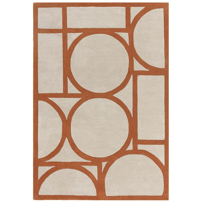Metro Modern Geometric Hand-Carved Hi-Low Wool Warm Beige/Rust Rug-Asiatic Carpets-Rug Love - The Most Loved Rug Store