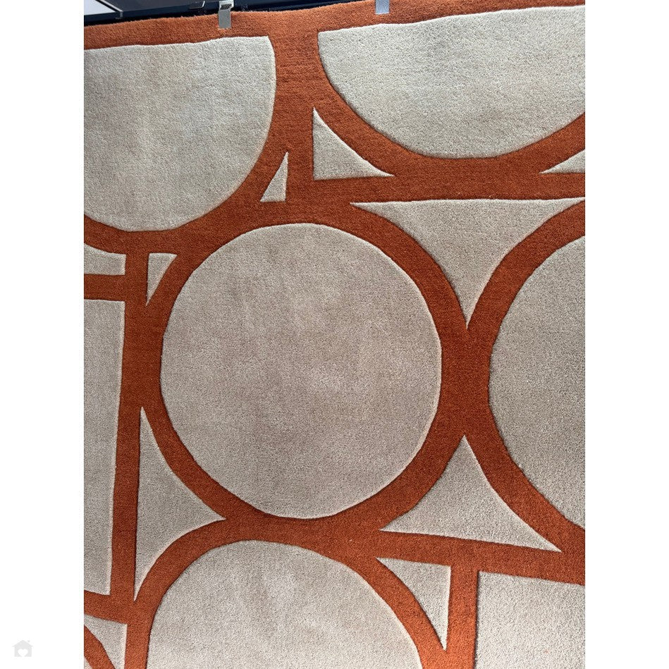 On Sale Metro Modern Geometric Hand-Carved Hi-Low Wool Warm Beige/Rust ...