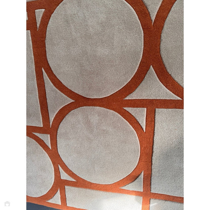 Metro Modern Geometric Hand-Carved Hi-Low Wool Warm Beige/Rust Rug-Asiatic Carpets-Rug Love - The Most Loved Rug Store