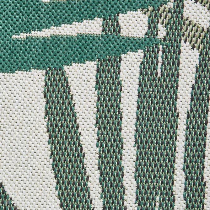 Miami 19433 Botanical Floral Palmate Durable Stain-Resistant Weatherproof Flatweave In-Outdoor Green/Light Beige Rug-Think Rugs-Rug Love - The Most Loved Rug Store