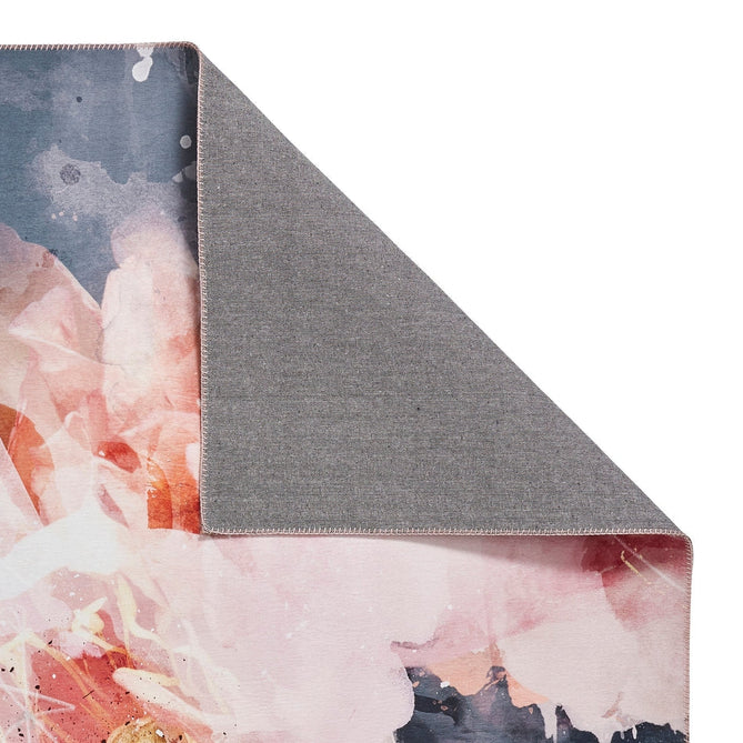 Michelle Collins FLOO24 Modern Abstract Printed Smooth Soft-Touch Polyester Flat-Pile Flatweave Rose/Black Rug-Think Rugs-Rug Love - The Most Loved Rug Store
