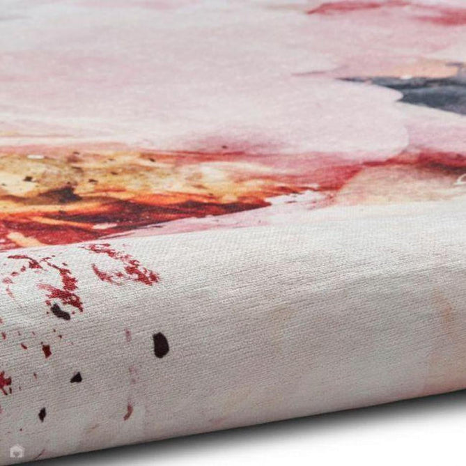 Michelle Collins FLOO24 Modern Abstract Printed Smooth Soft-Touch Polyester Flat-Pile Flatweave Rose/Black Rug-Think Rugs-Rug Love - The Most Loved Rug Store