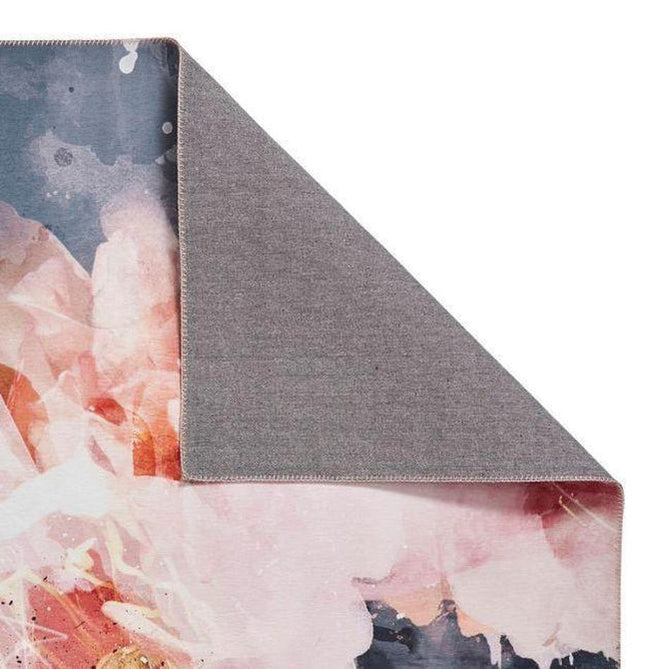 Michelle Collins FLOO24 Modern Abstract Printed Smooth Soft-Touch Polyester Flat-Pile Flatweave Rose/Black Rug-Think Rugs-Rug Love - The Most Loved Rug Store