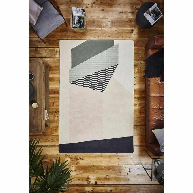 Michelle Collins MC14 Modern Abstract Soft Hand-Woven Wool Beige/Green/Multi Rug-Think Rugs-Rug Love - The Most Loved Rug Store