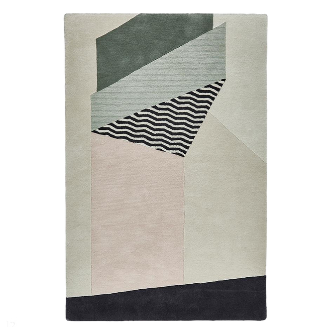 Michelle Collins MC14 Modern Abstract Soft Hand-Woven Wool Beige/Green/Multi Rug-Think Rugs-Rug Love - The Most Loved Rug Store