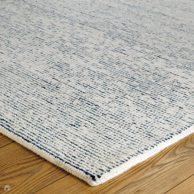 Milano Modern Plain Mottle Speckles Hand-Woven Textured Felted Space-Dyed Wool Cream/Blue Rug-Melrose-Rug Love - The Most Loved Rug Store