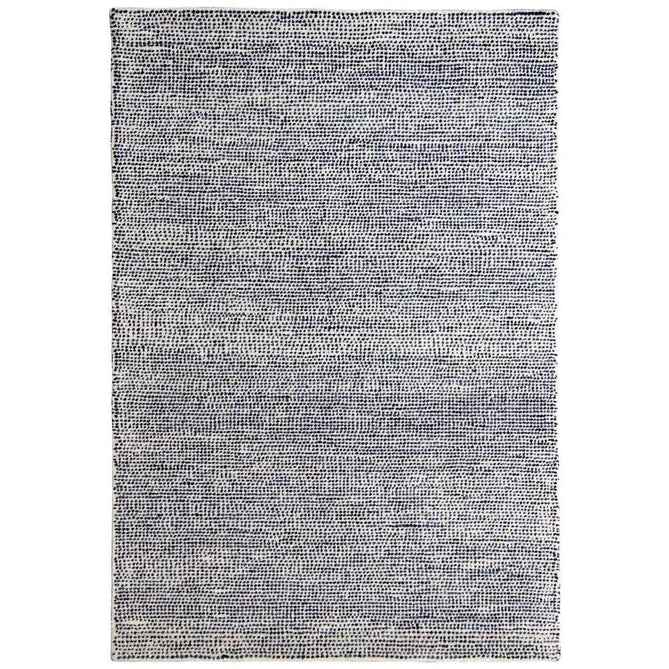 Milano Modern Plain Mottle Speckles Hand-Woven Textured Felted Space-Dyed Wool Cream/Blue Rug-Melrose-Rug Love - The Most Loved Rug Store