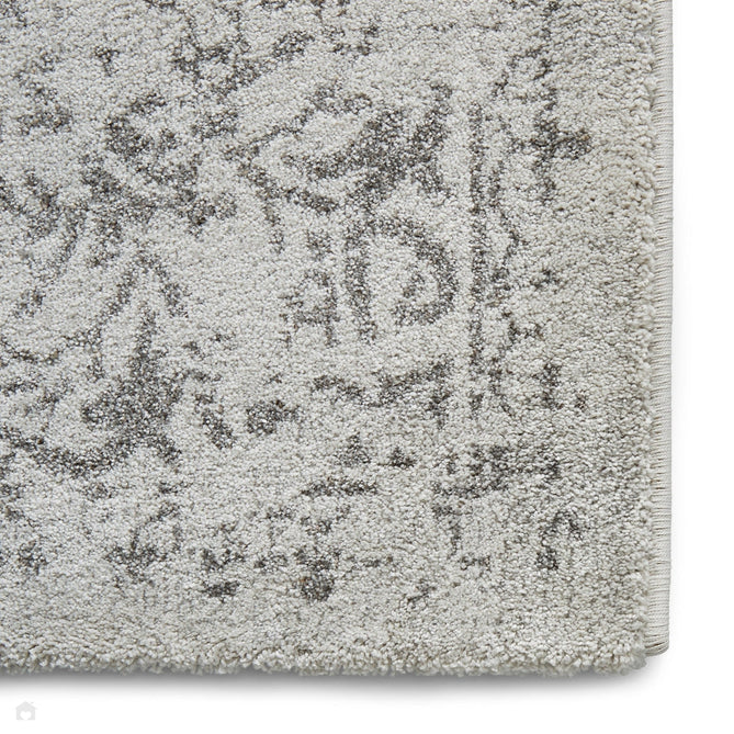 Milano N9695 Traditional Moroccan Vintage Distressed Medallion Border Soft-Touch Grey Rug-Think Rugs-Rug Love - The Most Loved Rug Store