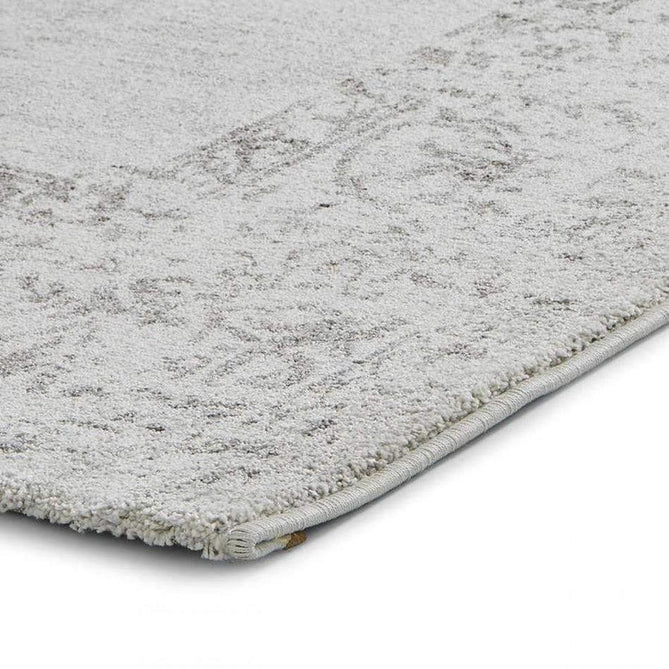 Milano N9695 Traditional Moroccan Vintage Distressed Medallion Border Soft-Touch Grey Rug-Think Rugs-Rug Love - The Most Loved Rug Store