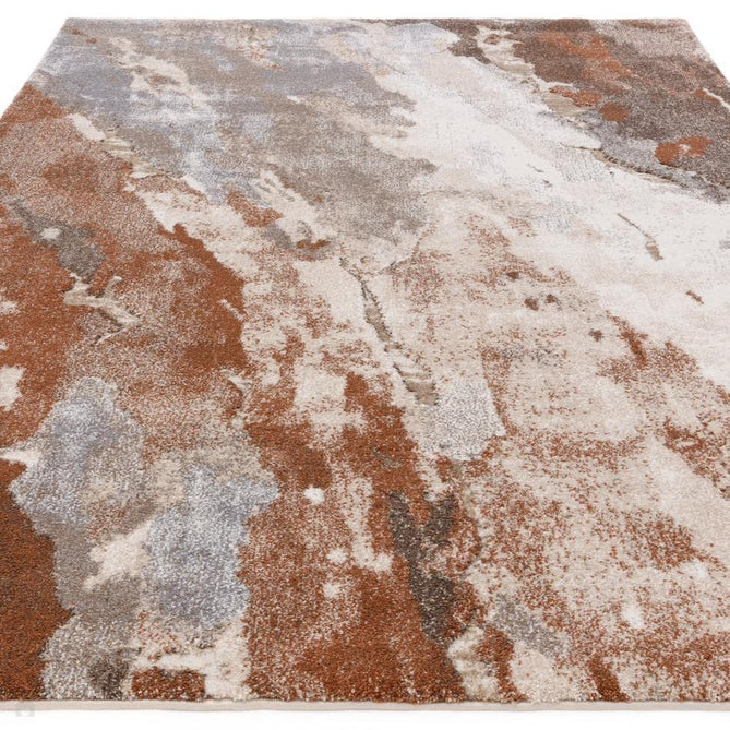 Mirage Blur Modern Abstract Soft Hi-Lo Textured High-Density Pile Terracotta/Cream/Taupe/Grey Rug-Asiatic Carpets-Rug Love - The Most Loved Rug Store
