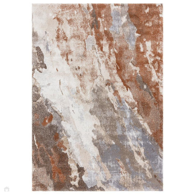 Mirage Blur Modern Abstract Soft Hi-Lo Textured High-Density Pile Terracotta/Cream/Taupe/Grey Rug-Asiatic Carpets-Rug Love - The Most Loved Rug Store