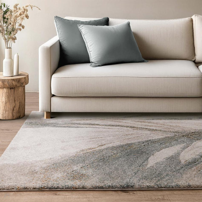 Mirage Illusion Modern Abstract Soft Hi-Lo Textured High-Density Pile Ivory/Slate Blue/Olive/Burnt Sienna/Taupe/Grey Rug-Asiatic Carpets-Rug Love - The Most Loved Rug Store