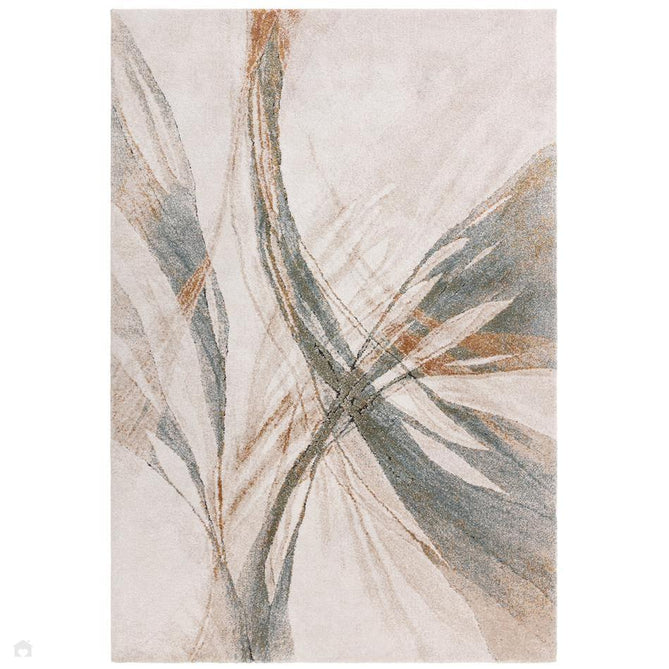Mirage Illusion Modern Abstract Soft Hi-Lo Textured High-Density Pile Ivory/Slate Blue/Olive/Burnt Sienna/Taupe/Grey Rug-Asiatic Carpets-Rug Love - The Most Loved Rug Store