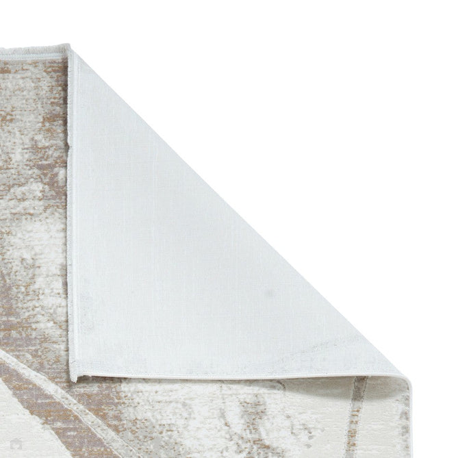 Mirage MR26 Modern Abstract Distressed Metallic Shimmer Soft Textured High-Density Polyester/Viscose Mix Low Profile Short Pile Cream/Beige Rug-Think Rugs-Rug Love - The Most Loved Rug Store