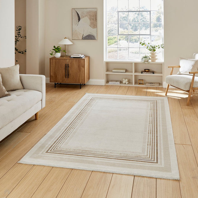 Mirage MR38 Modern Abstract Distressed Metallic Shimmer Soft Textured High-Density Polyester/Viscose Mix Low Profile Short Flat Pile Cream/Beige Rug-Think Rugs-Rug Love - The Most Loved Rug Store