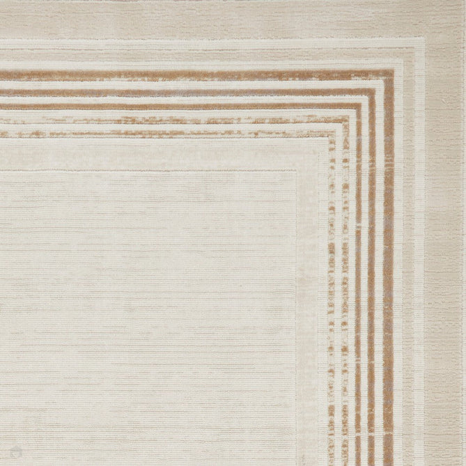 Mirage MR38 Modern Abstract Distressed Metallic Shimmer Soft Textured High-Density Polyester/Viscose Mix Low Profile Short Flat Pile Cream/Beige Rug-Think Rugs-Rug Love - The Most Loved Rug Store