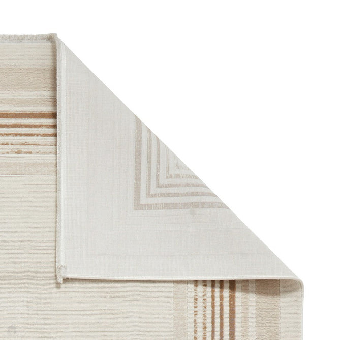 Mirage MR38 Modern Abstract Distressed Metallic Shimmer Soft Textured High-Density Polyester/Viscose Mix Low Profile Short Pile Cream/Beige Rug-Think Rugs-Rug Love - The Most Loved Rug Store