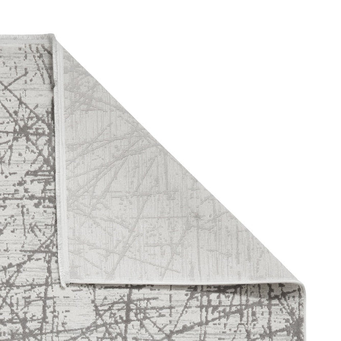 Mirage MR80 Modern Abstract Distressed Metallic Shimmer Soft Textured High-Density Polyester/Viscose Mix Low Profile Short Flat Pile Grey Rug-Think Rugs-Rug Love - The Most Loved Rug Store
