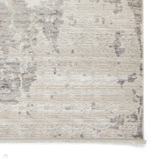 Mirage MR93 Modern Abstract Distressed Metallic Shimmer Soft Textured High-Density Polyester/Viscose Mix Low Profile Short Pile Grey/Beige/Cream Rug-Think Rugs-Rug Love - The Most Loved Rug Store